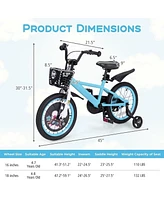 Hongge 16-Inch Kids' Bike with Adjustable Handlebar and Saddle for Ages 4-8