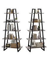 gaomon 5 Tier Ladder Bookshelf, Narrow Open Book Shelf