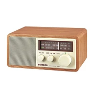 Sangean Wr-11 Am/Fm Analog Wooden Cabinet Radio Ac Dc