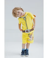 Paw Patrol Toddler Boys Chase Skye Rubble Marshall Cosplay T-Shirt and Bike Shorts French Terry Outfit Set to