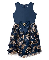 Rare Editions Big Girls Mesh Social Dress, 2-Piece Set
