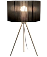 Creekwood Home 19.69" Contemporary Brushed Nickel Pedestal Table Lamp