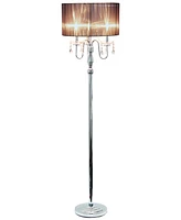 Lalia Home 62" Glamorous Chrome Cascading Crystal Floor Lamp