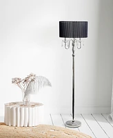 Lalia Home 62" Glamorous Chrome Cascading Crystal Floor Lamp