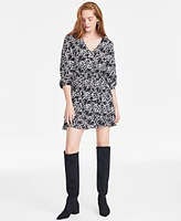 On 34th Women's Printed Smocked-Waist Tiered Mini Dress, Exclusively at Macy's