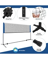 Hongge 14 ft Adjustable Badminton Net Stand with Portable Carry Bag