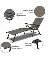 Inolait Set of 2 Adjustable Chaise Lounge Chair with 5 Reclining Positions