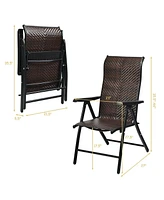Vebreda Patio Rattan Folding Chair with Armrest