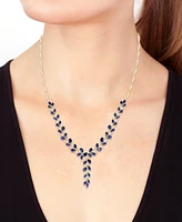 Effy Blue Sapphire (15-5/8 ct. t.w.) & Diamond (3/4 ct. t.w.) 18" Lariat Necklace in 14k Yellow Gold