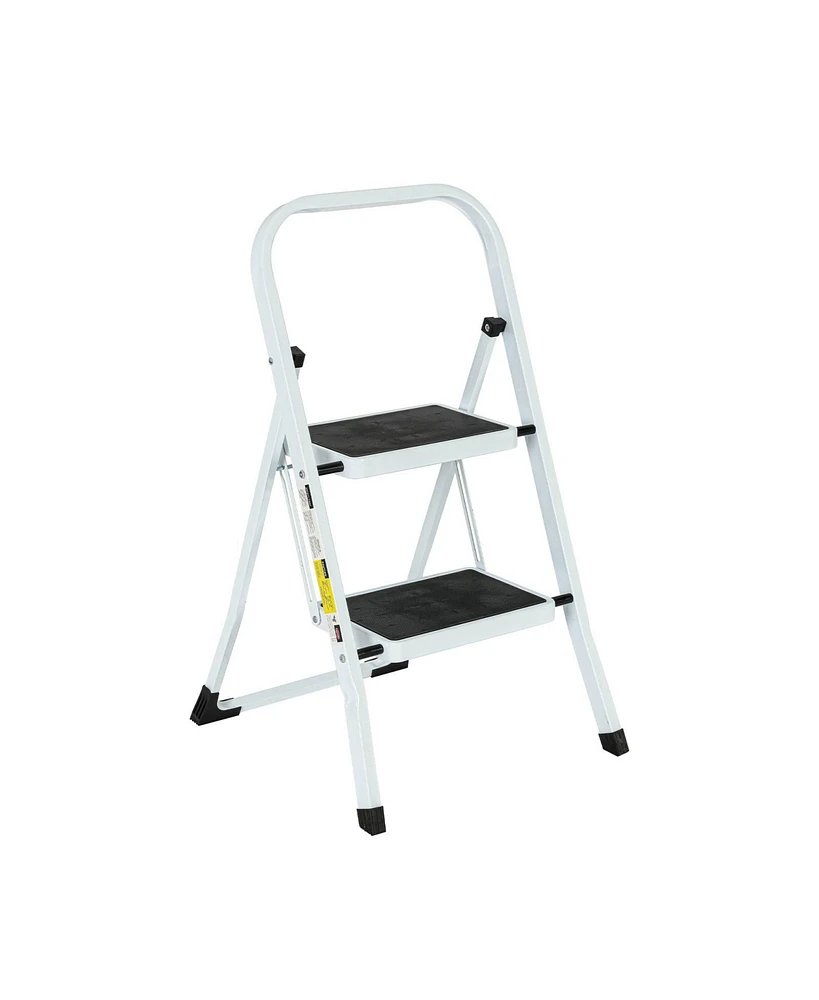 Flynama 2 Step Ladder Folding Step Stool , Lightweight Step Stools for Adults with Anti