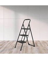 Flynama 3 Step Ladder Portable Folding Ladder Stool for Adults with Wide Anti-Slip Pedal