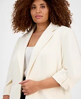 Anne Klein Plus 3/4-Sleeve Open-Front Blazer