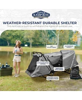 Kamp-Rite Original Quick Setup 1 Person Elevated Cot, Lounge Chair, & Tent, Gray