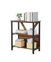 Gaomon Tier Bookshelf with Led Lights, Bookcase with Open Display Shelves