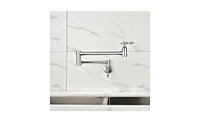 Slickblue Wall-Mount Folding Pot Filler Faucet for Space-Saving and Convenient Kitchen Use