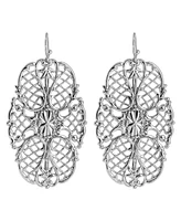 2028 Large Filigree Decorative Fishhook Earrings