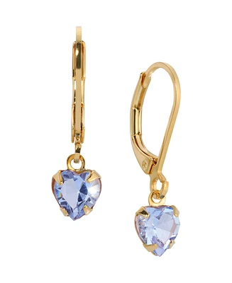 2028 Crystal Heart Drop Earrings