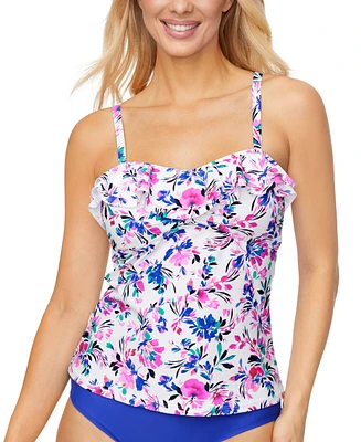 Island Escape Women's Tahiti Ruffled Tankini Top, Exclusively at Macy's