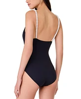 Kate Spade New York Women's Pearl Strap One-Piece Swimsuit