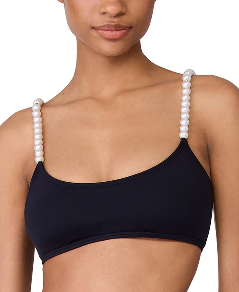 Kate Spade New York Women's Embellished-Strap Bikini Top