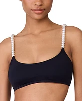 Kate Spade New York Women's Embellished-Strap Bikini Top