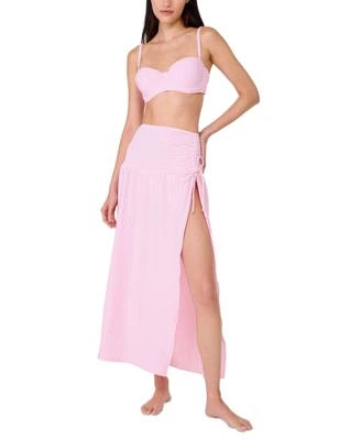 Kate Spade New York Womens Striped Balconette Underwire Bikini Top Side Tie Cover Up Skirt