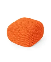 Hollis Knitted Cotton Pouf Cube 20 X 20 X 16 Pouf