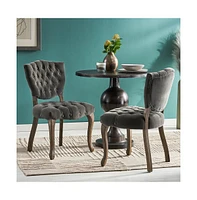 Kd Tufted Chair (Wthr)(Set Of 2)