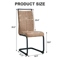 Streamdale Furniture Dining Chairs, tech cloth High Back Upholstered Side Chair with C-shaped Tube Black Metal Legs for Dining Room Kitchen Vanity Pat