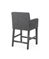 Streamdale Furniture Set Of 2 Upholstered 26 Inch Counter Stool - Charcoal/Gray