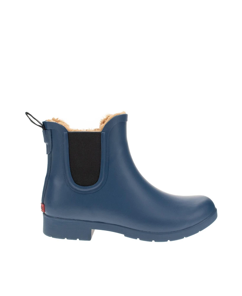 Womens Delridge Faux Fur Chelsea Rain Boot