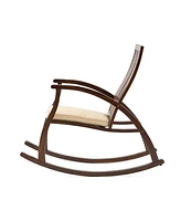 Streamdale Furniture Acacia Wood Rocking Chair With Cushion