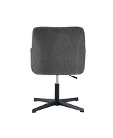 Streamdale Furniture Modern Desk Chair no Wheel, Ergonomic Office Chair Home Office Upholstered Chair, Swivel Arm diining Chairs with Metal Legs, Comp