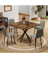 Streamdale Furniture Dining Chairs Set of 4, Modern Kitchen Dining Room Chairs, Velvet Dining Chair Upholstered Cushion Seat and Sturdy Metal Legs