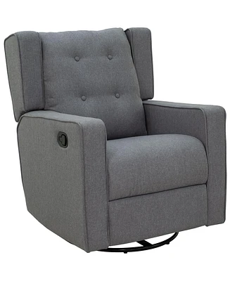 Streamdale Furniture Wingback swivel recliner chair glider rocking chair for Nursery with Button Tufted, Padded Single Home Theater Seater for Living