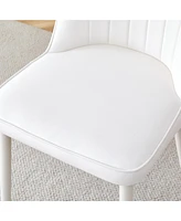 Streamdale Furniture White dining chairs and living room chairs. Metal legs provide strong support, suitable for kitchens, living rooms, and restauran