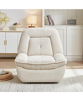 Streamdale Furniture 360 Degree Corduroy Swivel Upholstered Manual Recliner Chair, Theater Recliner Sofa, Nursery Glider Rocker for Living Room