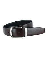 Trafalgar Men's Filippo 35mm Reversible Italian Pebble Leather Belt