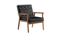 Slickblue Retro Modern Wooden Single Chair for Stylish Home Decor and Comfortable Seating