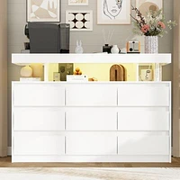 Homsee Brown 6 Drawer Finish Dresser Chest Of Drawers Cabinet