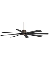 70" Defender Large Modern Industrial Indoor Outdoor Ceiling Fan 8 Blade Led Light Remote Control Oil Rubbed Bronze Finish Black Blades Bedroom Patio L