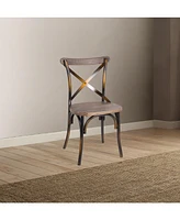 Streamdale Furniture Zaire Side Chair (1Pc) in Antique Copper & Antique Oak