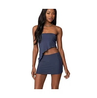 Edikted Women's Vivi Mesh Asymmetric Tube Top