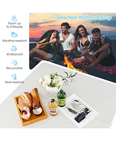Sugift Folding Camping Table with All-Weather Hdpe Tabletop and Rustproof Steel Frame
