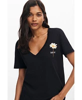 Desigual Women's V-Neck Floral T-shirt