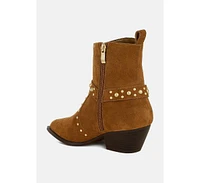 Rag & Co Rodeo Studded Suede Ankle Boots