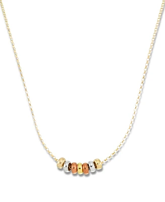 Macy's Polished Donut Frontal 18" Necklace in 14k Tri-Color Gold