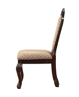 Streamdale Furniture Chateau De Ville Side Chair (Set-2), Fabric & Espresso