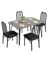 gaomon Kitchen Table and Chairs for 4 with with Chamfer Design, Dining Table Set with Cushion Seats