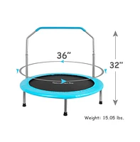 SereneLife Spring-less Kid Size Sports Trampoline with Handrail - SLELT367